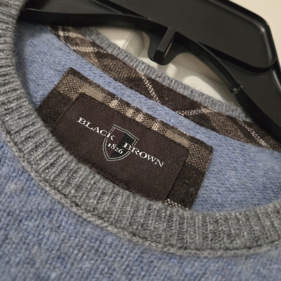 Black & Brown brand lambswool sweater size M, blue - Picture 1 of 6